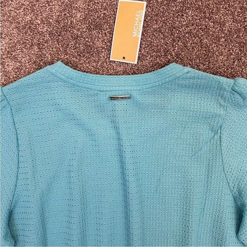 Michael Kors Women's Short Sleeves Turquoise Top Size M - Medium - NWT $98 - Picture 7 of 15